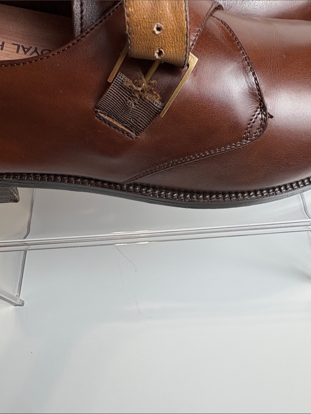 Salvatore Ferragamo Brown Leather Single Monk Strap Loafers - Picture 4 of 11